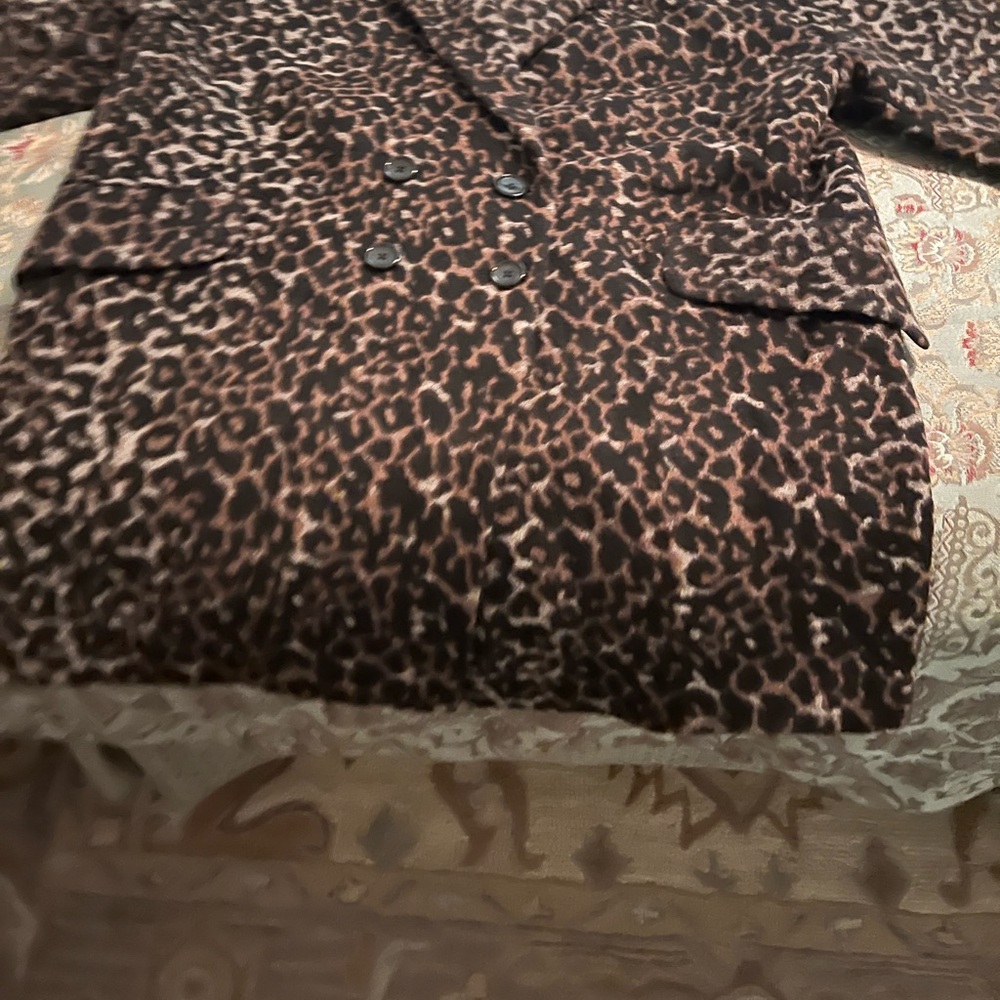 Coach Animal Print Blazer - Black and Brown